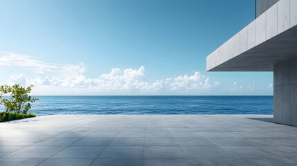 Obraz premium Simple modern empty sea view building