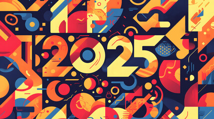 2025 abstract geometric new year illustration