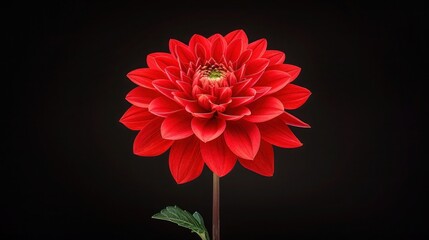 Red Karma Dahlias Blooming in Autumn Garden