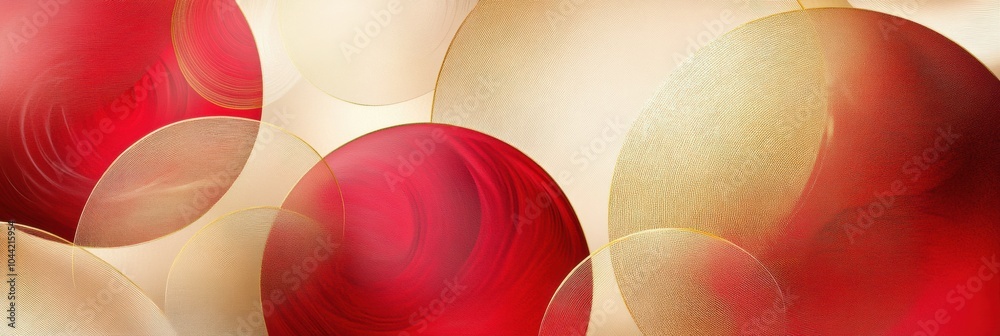 Aufkleber red and golden circles blend seamlessly, capturing the essence of christmas ornaments and creating a