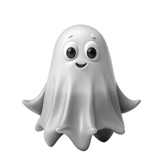 PNG illustration of a whimsical ghost with a flowing, wavy shape and expressive eyes, set against a transparent background, perfect for Halloween themes, spooky designs, and fun decorations.