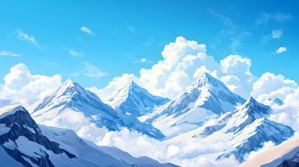 Obraz premium Snow mountain sea of ​​clouds scenery
