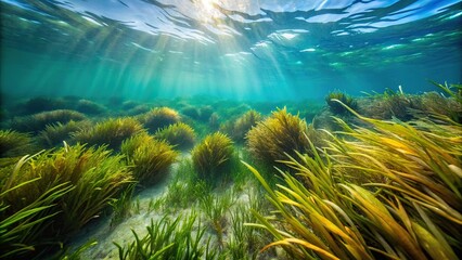 Sea chervil, kelp, and seagrass on the Scottish coast, perfect for diving and exploring the nature of Europe
