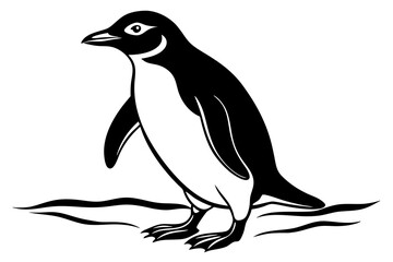 Walking Gentoo penguin guide vector art illustration