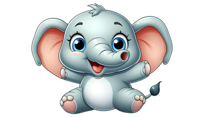 Obraz premium Joyful Elephant in a Playful Stance