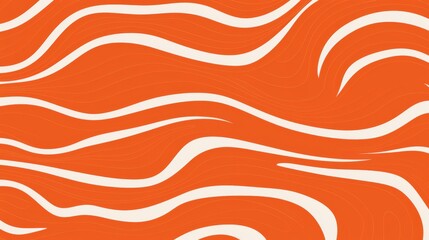 Hand-drawn flat pattern of orange and white continuous lines with an undulating texture, creating a flowing and intricate design.