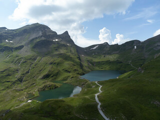 Aerial View of Bachalpsee Lake in Grindelwald, Switzerland
