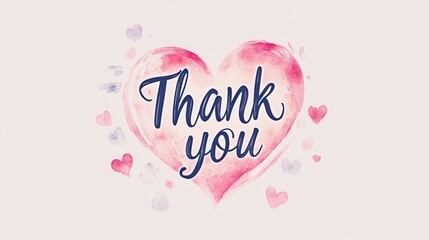 A charming illustration of the phrase "Thank You" surrounded by a heart, conveying warmth and gratitude in a simple design.