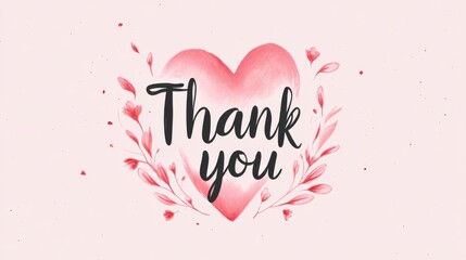 A charming illustration of the phrase "Thank You" surrounded by a heart, conveying warmth and gratitude in a simple design.