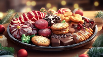 christmas cookies on a plate with icing