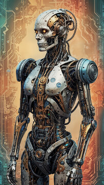 Illustration of a cybor robot.
