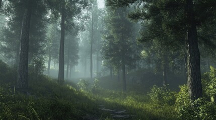 Fototapeta premium Foggy Enchanted Forest