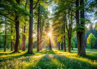 Serene Tree Lot Landscape with Lush Greenery and Vibrant Skies for Nature Enthusiasts and Outdoor Lovers