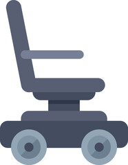 Side view of an electric wheelchair, emphasizing its role in enhancing mobility and independence for individuals with disabilities