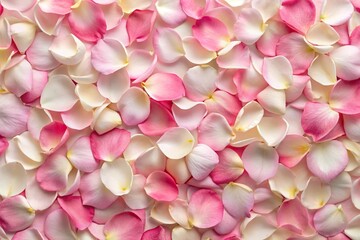 Fototapeta premium Seamless background pattern of white and pink rose petals