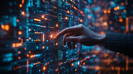 Close-up of a marketer adjusting dynamic programmatic ad algorithms on a digital dashboard, programmatic buying, AI-driven marketing innovation