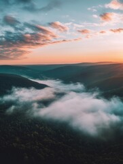 Fototapeta premium Misty Mountains at Dawn