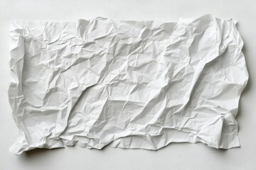 Obraz premium A white piece of paper is crumpled. This image is great for showcasing the texture of crumpled paper.