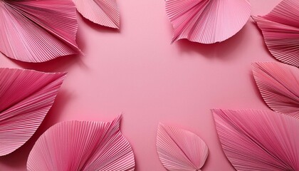 Obraz premium pink background with leaves