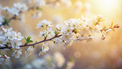 Obraz premium Spring Blossoms Silhouette Photography with Copy Space for Elegant Backgrounds