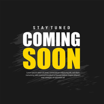 stay tuned coming soon text on dark background
