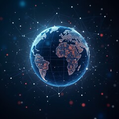 Naklejka premium Futuristic Technology Background with Glowing Circuits and Digital Data Streams 