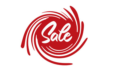 Sale Artistic Swirl Sign. Handwritten Script Font Calligraphy Vector Design. Elegant Bold Lettering. Retail Promotion. Store Banner Digital Illustration.