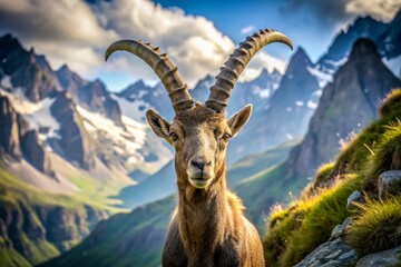 Fototapeta premium Stunning Ibex Product Photography for Nature Lovers and Outdoor Enthusiasts