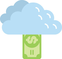 Cloud computing, data storage and online payment security concept with dollar bill