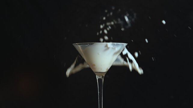 Lait di Riz en verre blanc  font noire 