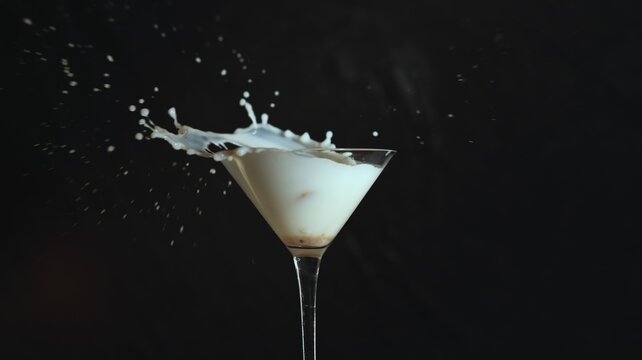 Lait froid en verre Blanc font noir 