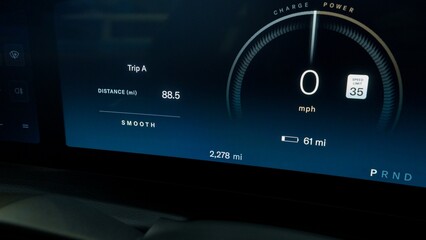 Speedometer inside of a car