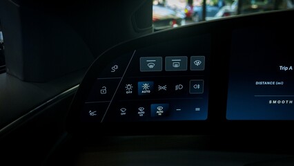 Haedlight controls in a car