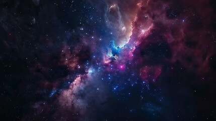 Fototapeta premium A Cosmic Nebula with Stars and Gas Clouds