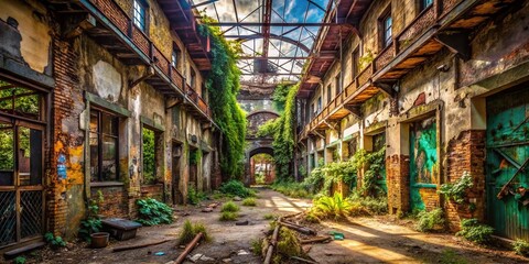 Fototapeta premium Urban Exploration Photography: Captivating Abandoned Spaces and Hidden Urban Gems
