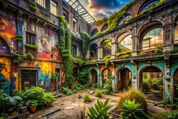 Fototapeta premium Urban Exploration Photography: Captivating Urban Landscapes and Abandoned Places for Stunning Background Scenery