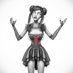 gothic girl is futious