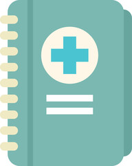 This flat icon design of a medical record book is perfect for healthcare and insurance projects