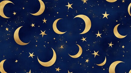 Fototapeta premium dark background with golden moon.