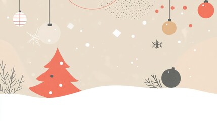 christmas card with christmas tree