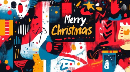 abstract vector christmas greeting card with christmas ornaments