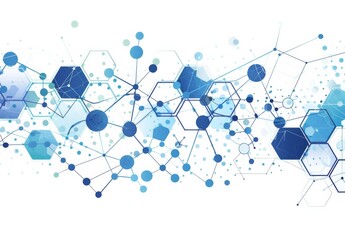 Abstract Background Featuring Hexagons and Connection Lines for Medical Technology