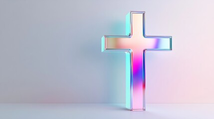 Fototapeta premium 3d holographic colored cross