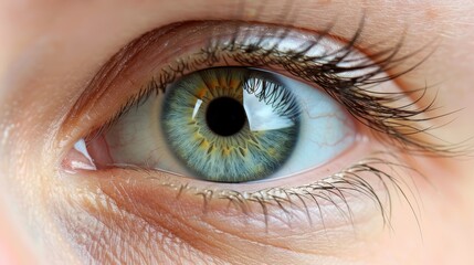 Close-Up of an Eye with Unique Color Patterns