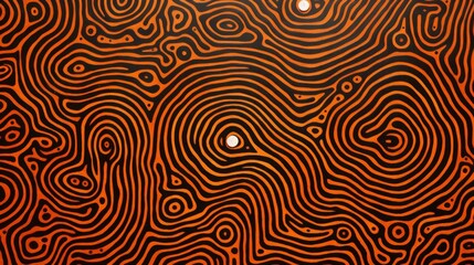 Fototapeta premium An Aboriginal dot painting pattern of an orange and brown maze