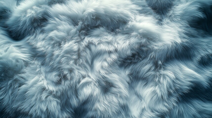 Fototapeta premium Texture of white long faux fur close up top view
