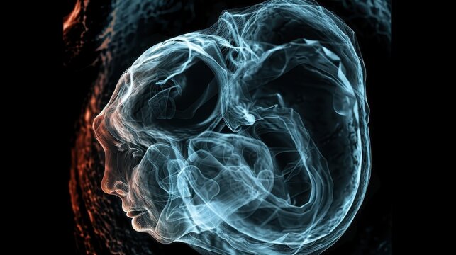 Ultrasound Image of Developing Fetus Visualization