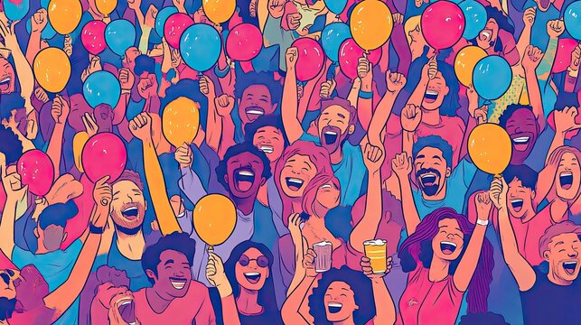 Pop Art Poster Festival And Party, Generative AI