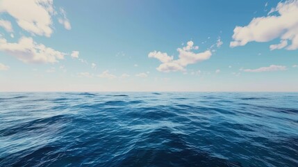 Fototapeta premium Tranquil Ocean View with Clear Horizon and Gentle Waves