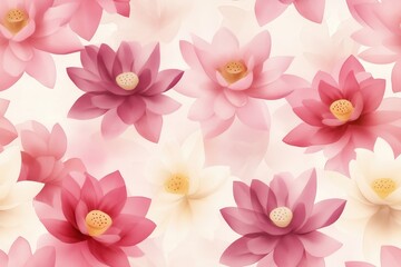 Obraz premium Captivating Pink Lotus Flowers Blooming in Serene Natural Setting Delicate and Ethereal Floral Pattern with Soft Dreamy Aesthetic Beautiful Botanical Background for Romantic Sentimental